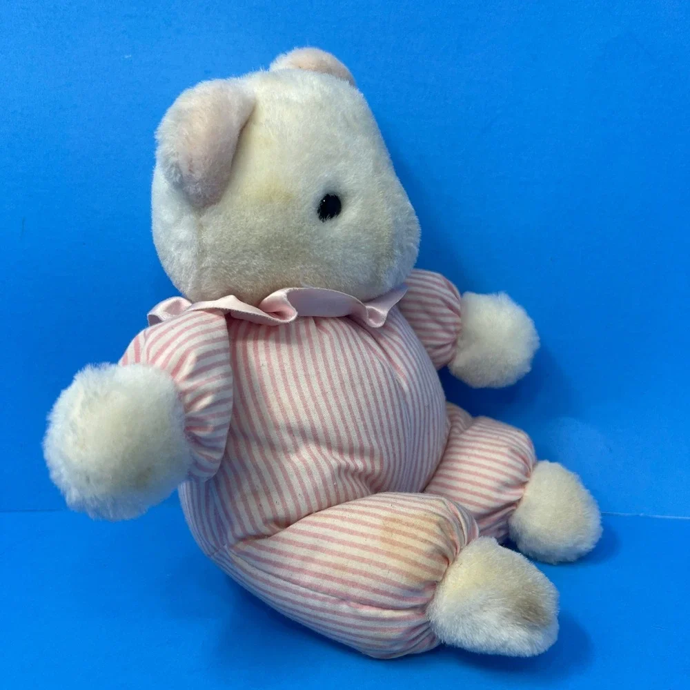 Eden Circus Clown Musical Windup Bear 8 Pink Striped Pajamas‎ Its A Small World